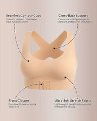JR17 Front Closure Cross-Back Wireless Posture Bra