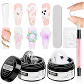 Supwee 3D Nail Art Gel Clear & White Solid Builder Gel for Nail Sculpting DIY Manicure