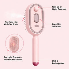 NISMACURATED™ Steam Mist Brush — Detangle, Hydrate & Smooth Any Hair Type